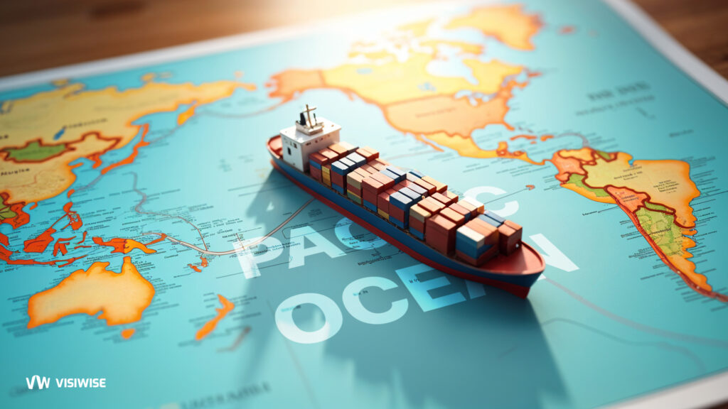 how long does a container ship take to cross the pacific