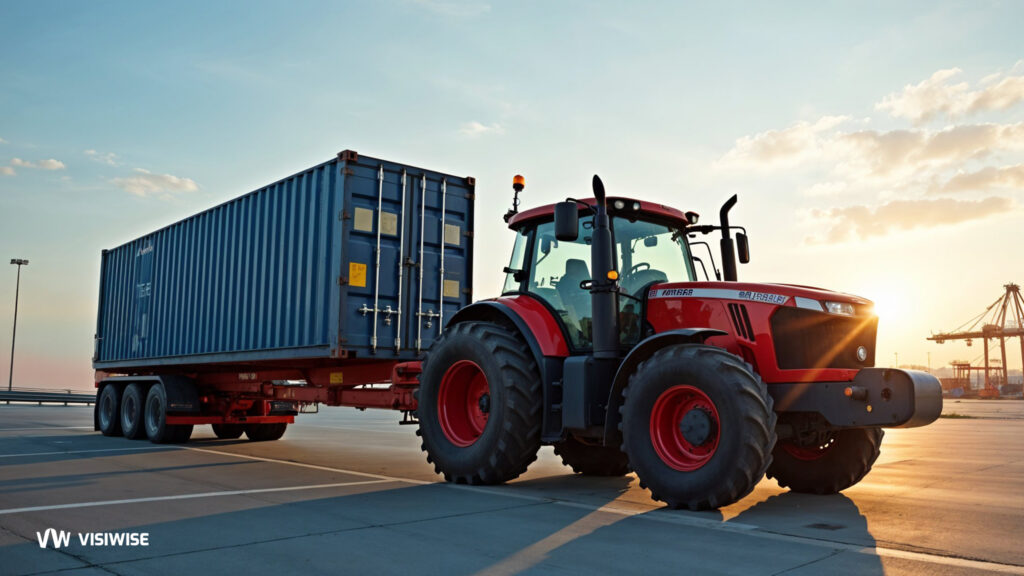 how to move a shipping container with a tractor