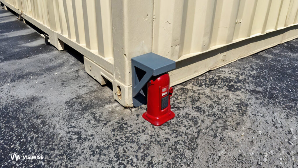 leveling a shipping container