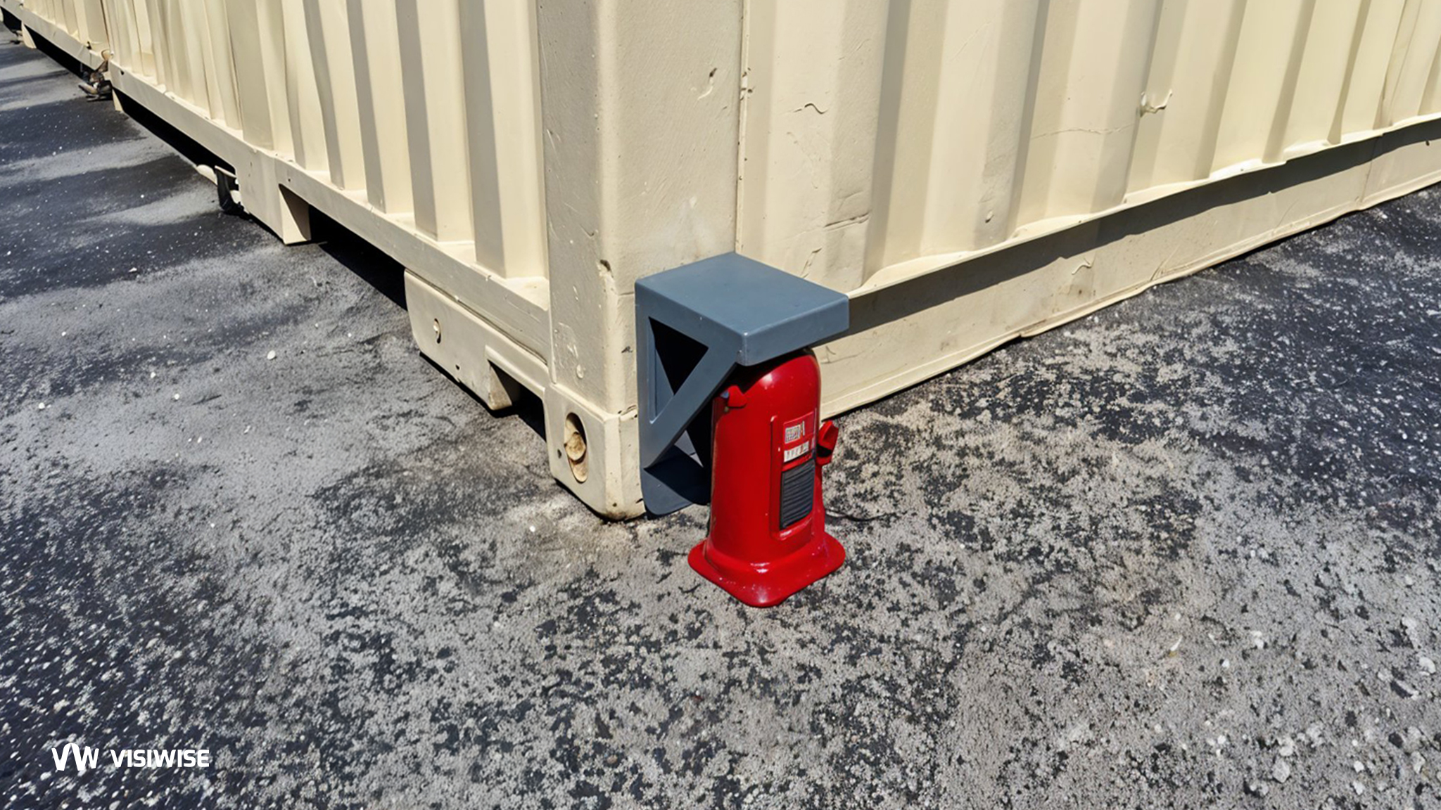 leveling a shipping container